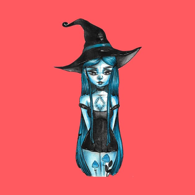 blue witch by DrawingsInBloom