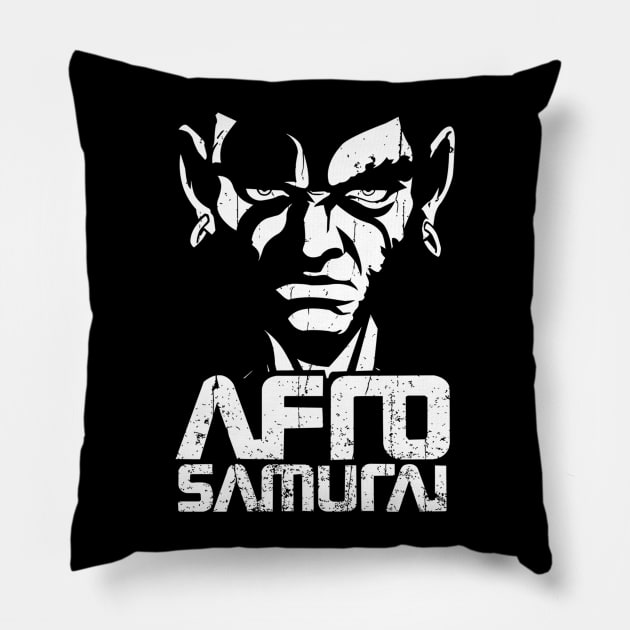 SAMURAI AFRO Pillow by opawcreate