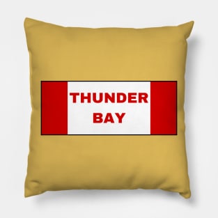 Thunder Bay City in Canadian Flag Colors Pillow