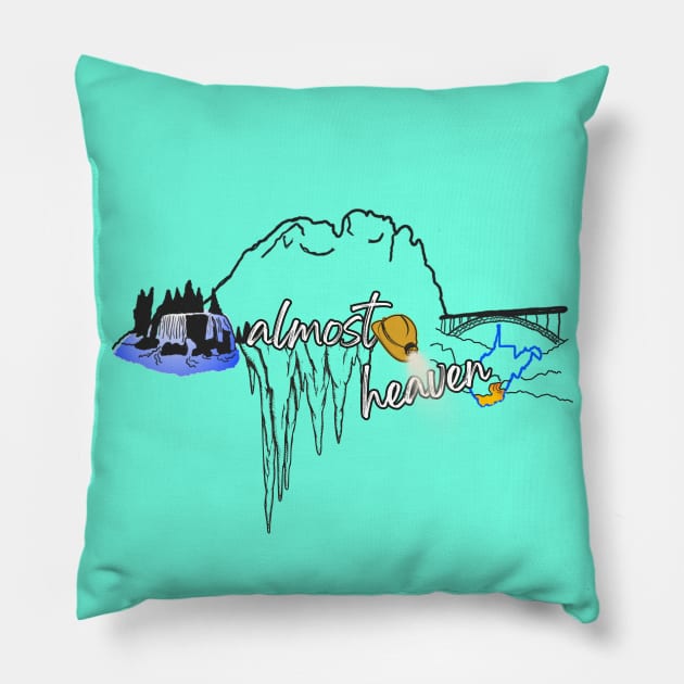 West Virgina Seneca Rocks Pillow by BisKitsNGravy