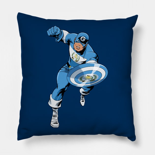 Capitán Guatemala Pillow by ThirteenthFloor