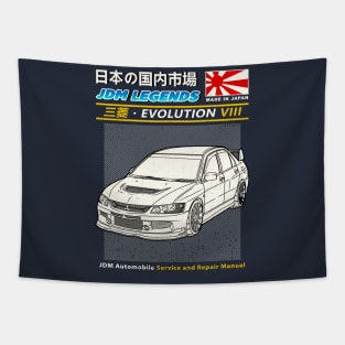 JDM Mitsubishi Lancer Evolution 8 Car Manual Book Cover Tapestry