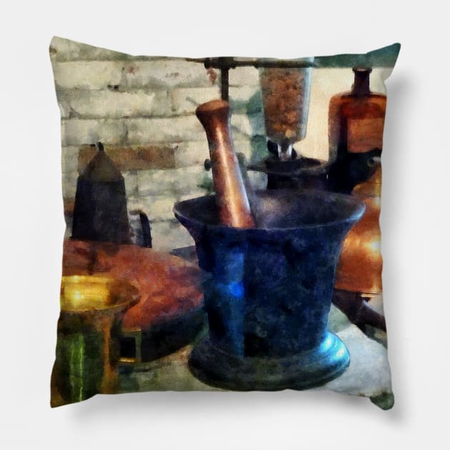 Three Mortar and Pestles Pillow by SusanSavad