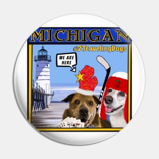 2 Traveling Dogs - Michigan Pin