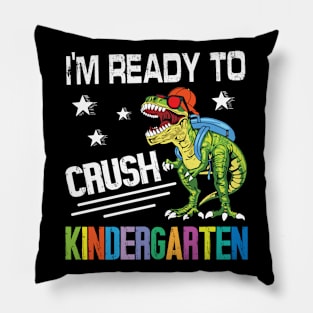 Dinosaur Student Back School I'm Ready To Crush Kindergarten Pillow