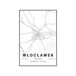 Włocławek Light City Map T-Shirt