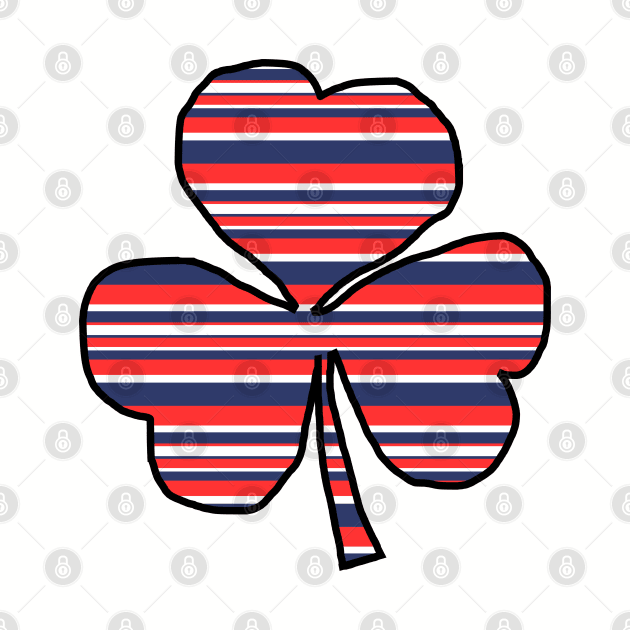 Shamrock in Red White Blue Stripes by ellenhenryart