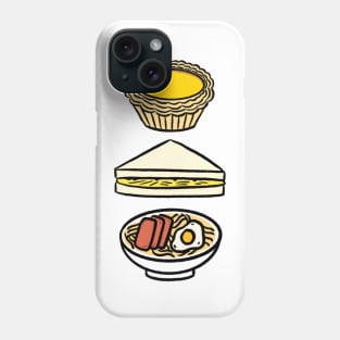 Chinese Egg Tart, Scrambled Egg Sandwich, and Luncheon Meat and Egg Instant Noodles Phone Case