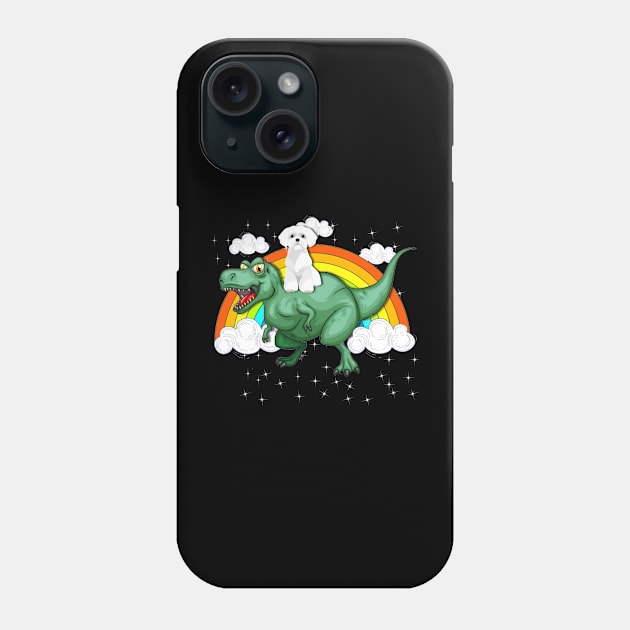 T Rex Dinosaur Riding Westie Dog Phone Case by LaurieAndrew