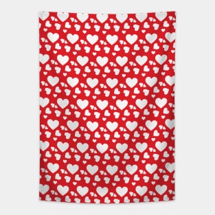 Red and White Hearts Seamless Pattern 107 Tapestry