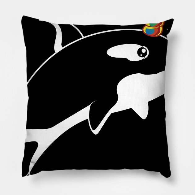Unicorn Orca killer Whale funny Wild Orcinus T-shirt Pillow by tmuzaa
