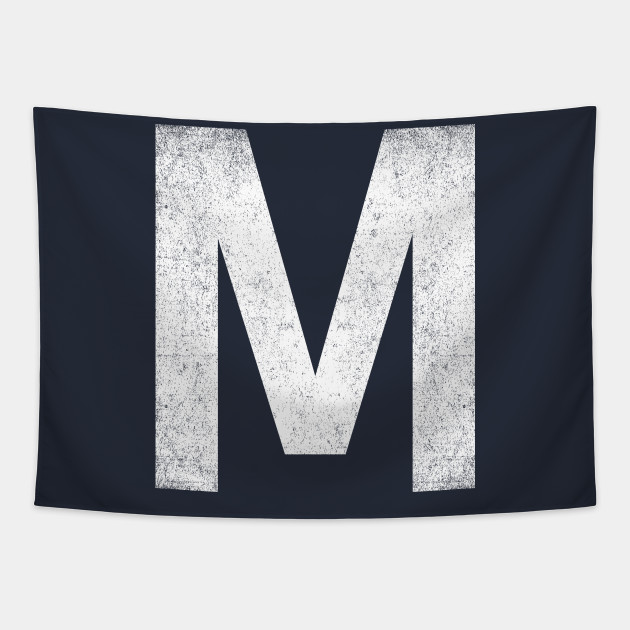 Vintage Letter M Capital Alphabet M Monogram Letter M Tapestry Teepublic