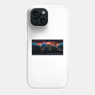 Global transport networks on night map (C026/8982) Phone Case