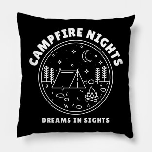 Campfire Nights: Dreams in Sights Camp Fire Pillow