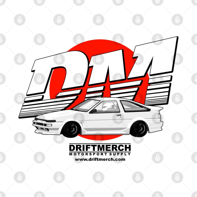 Drift Merch Motorsport Supply DM Logo AE86 with Japan Flag - Light by driftmerch