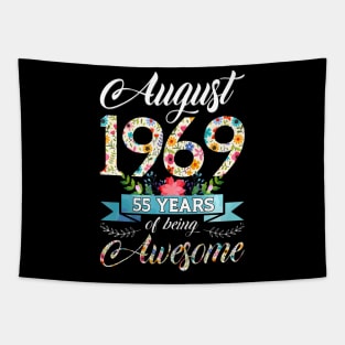 August 1969 55 Years Of Being Awesome 55Th Birthday Tapestry