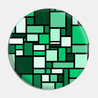 Green Square and Rectangle Geometric Patterns - Disco Vibes Pin