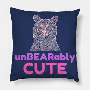 UnBEARably CUTE - pink and purple Pillow