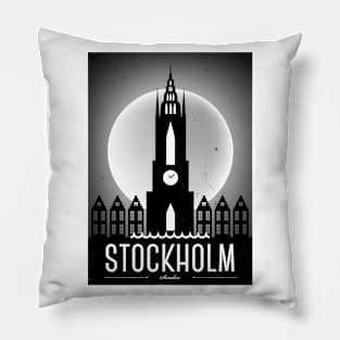 Stockholm Poster Design Pillow