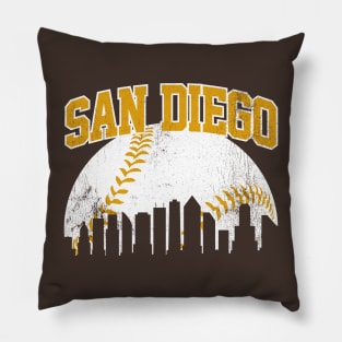 Vintage San Diego Skyline City Gameday Retro Vintage USA Pillow