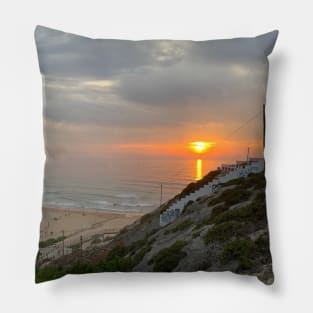 Sunset in the beach Pillow