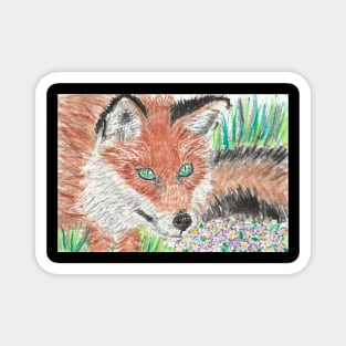 Cute  fox  art Magnet