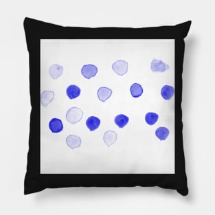 Blue Watercolor Spots Pillow