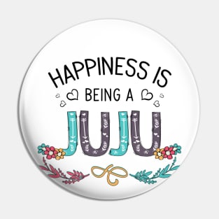 Happiness Is Being A Juju Wildflowers Valentines Mothers Day Pin