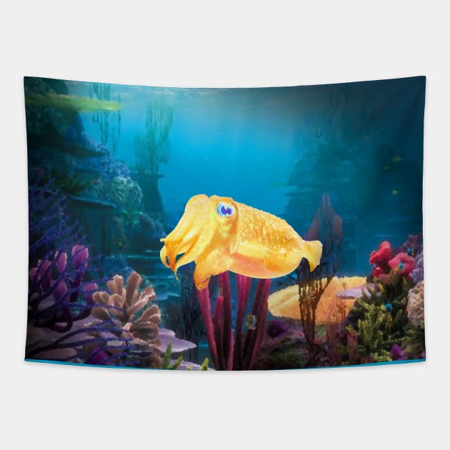 Cute Cuttlefish Tapestry by MelissasMerch