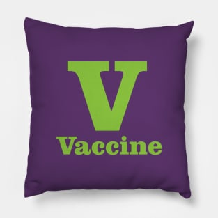 V For Vaccine Phonetic Alphabet in Pandemic Pillow