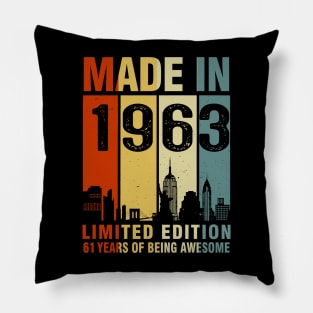 Made In 1963 61st Birthday 61 Years Old Pillow