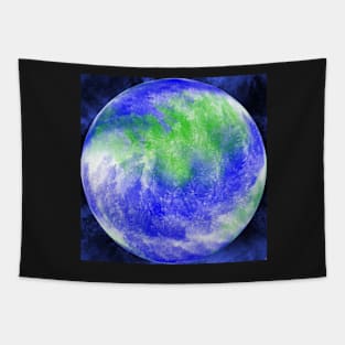 A beautiful blue and green planet Tapestry