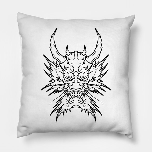 Japanese Dragon Pillow by underhaze