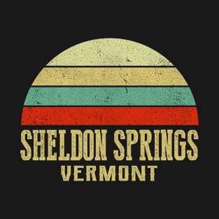 SHELDON SPRINGS VERMONT Vintage Retro Sunset T-Shirt