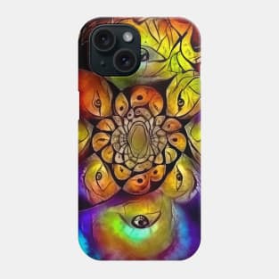 Abstract fractal with eyes Phone Case