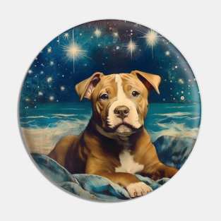 Staffy Illustration Pin