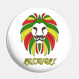 Reggae Rastafari lion with small text Pin