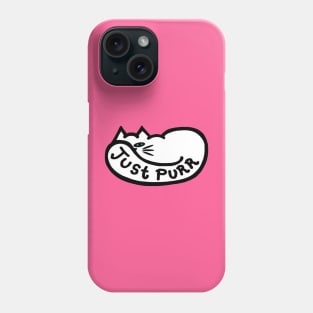 JUST PURR, White Cat Phone Case