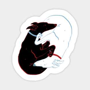 Yin Yang Greyhounds Magnet