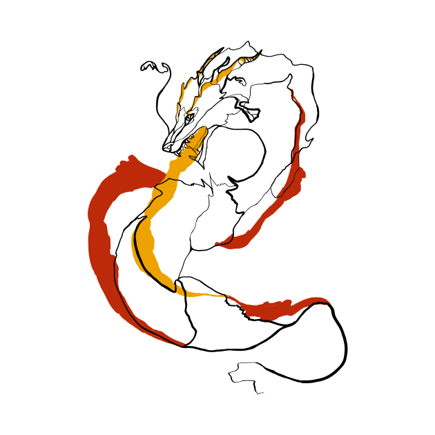 Single Line - Dragon by MaxencePierrard