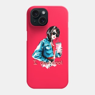 Cool girl in sunglasses Phone Case