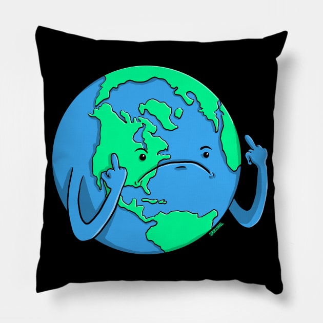 Mad Earth Pillow by Robisrael