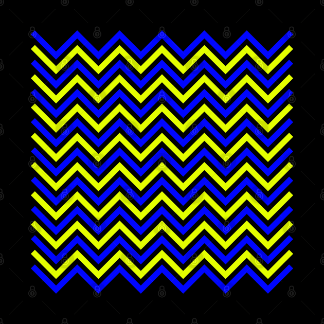 Zigzag Lines - Blue Yellow by SanTees