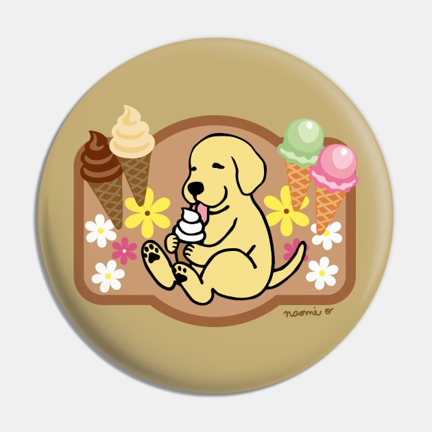 Yellow Labrador Ice Cream Lover Pin by HappyLabradors