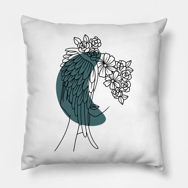 Line Art with Dove Wing Pillow by Designs by Katie Leigh