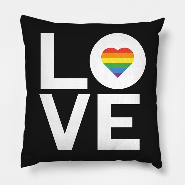 Love T-Shirt Gay Lesbian Inspired Rainbow Heart LGBT Pride Pillow by giftideas