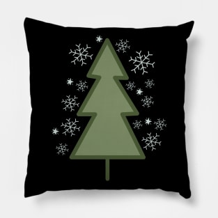 Snowflakes Christmas Tree Pillow