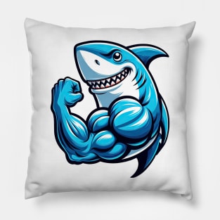 Muscular Shark: Power of the Ocean Pillow