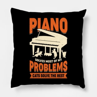 Piano Player Pianist Cat Lover Gift Pillow