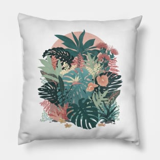 Tropical Tendencies on Peach and Green Pillow